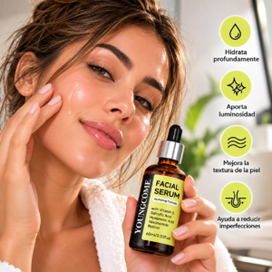 Sérum Facial Hidratante con Ácido Hialurónico, Vitamina B5 y Ceramidas