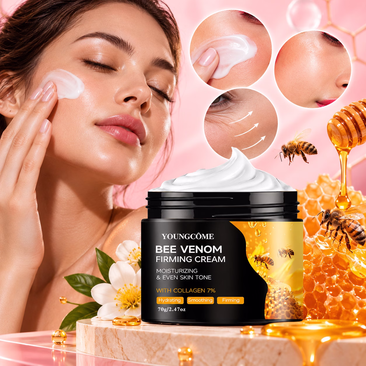 Honey-Glow-Bee-Venom-Cream-Ad Crema Reafirmante con Veneno de Abeja y Colágeno